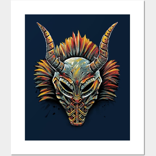 Killmonger Tribal Mask Wall Art by c0y0te7